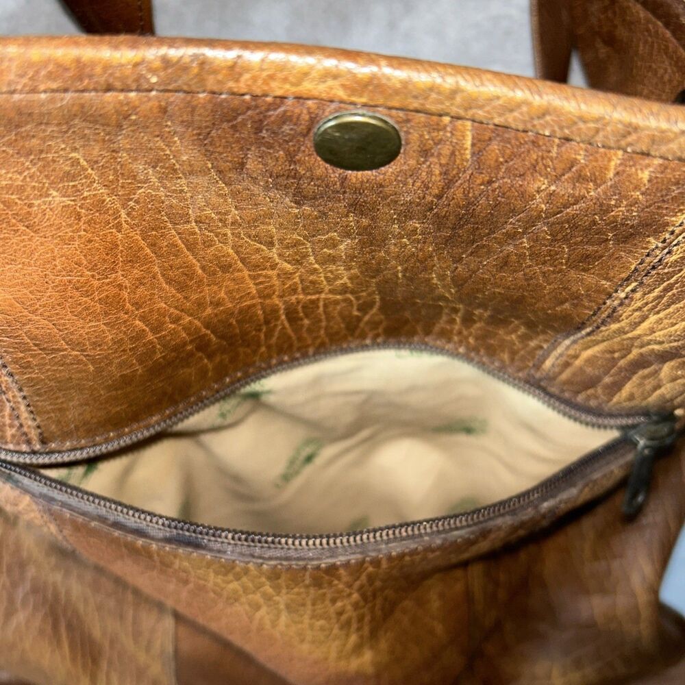 Vintage Overland Outfitters Brown Leather Weekender Travel Diaper Bag - Large - - Picture 6 of 16